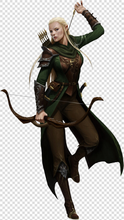 Pathfinder Female Elf Ranger   Png Download   Half Elf Ranger Female  Transparent PngTransparent PNG