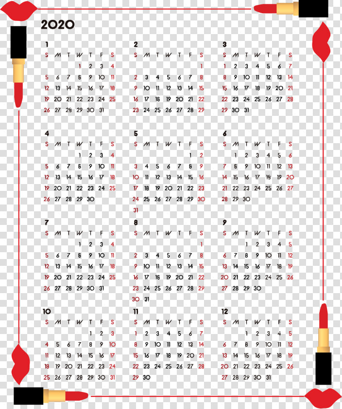 Calendar 2020 Download Free Png   Calendar 2020 Free Printable  Transparent PngTransparent PNG