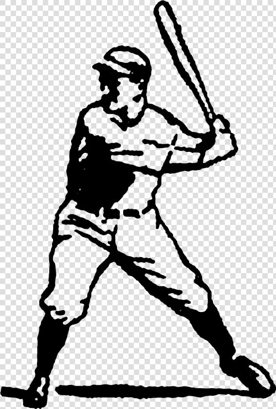 Transparent Baseball Player Clipart Png   Vintage Baseball Clip Art  Png DownloadTransparent PNG