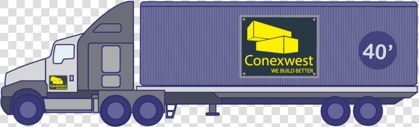 Flatbed Container Delivery   Trailer Truck  HD Png DownloadTransparent PNG