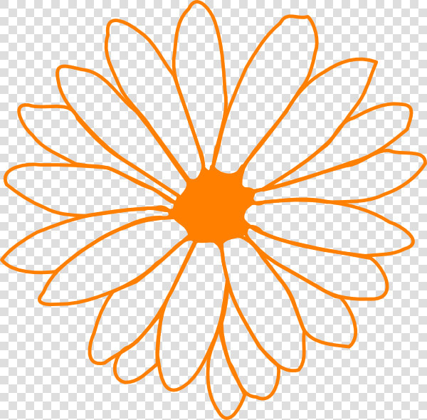 Orange Flower Svg Clip Arts   Flower Clipart Black And White Png  Transparent PngTransparent PNG