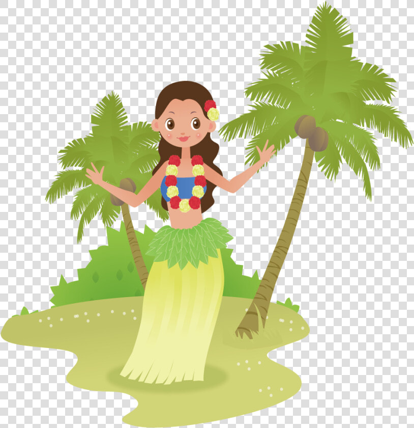 Hawaii Cartoon Hula Ukulele Girl Transprent   Hawaii Luau Png Transparent  Png DownloadTransparent PNG