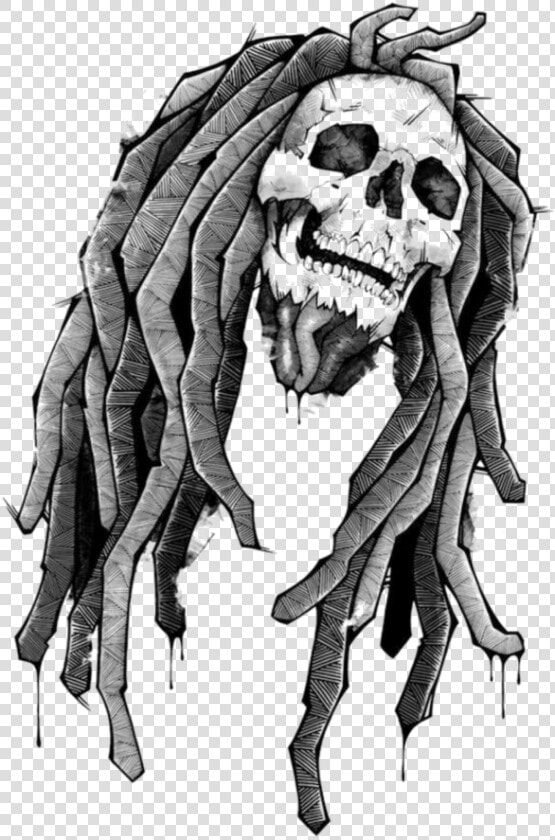  mq  skull  grey  reagge  dreads   Bob Marley Skull  HD Png DownloadTransparent PNG