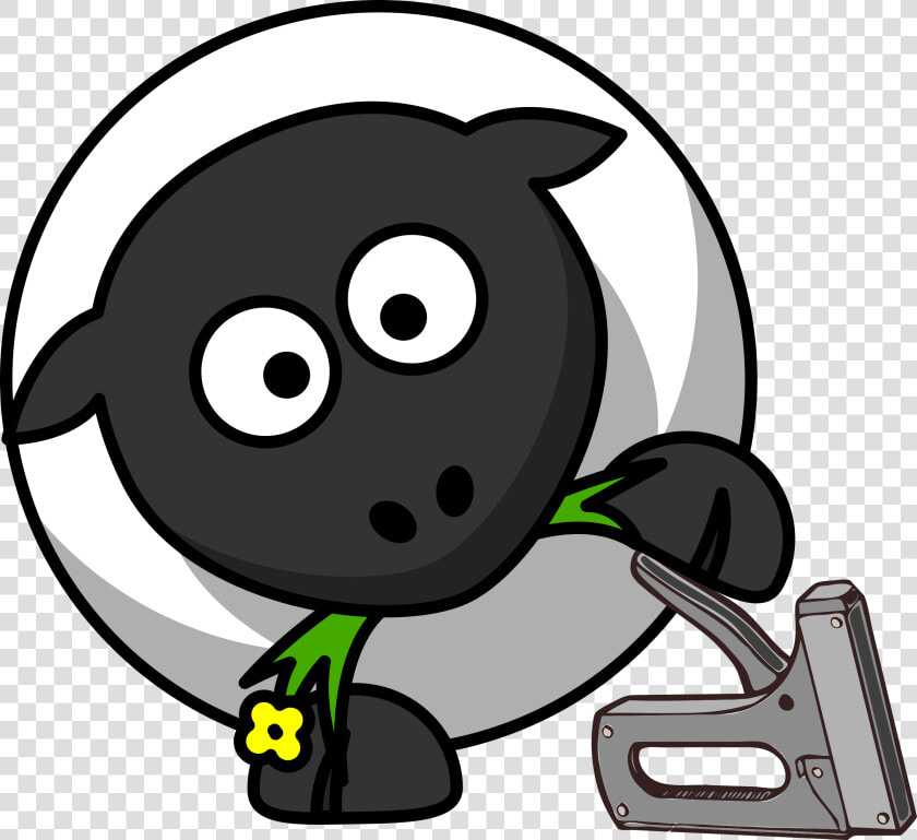 Fictional Character artwork smile   Sheep With A Staple Gun  HD Png DownloadTransparent PNG