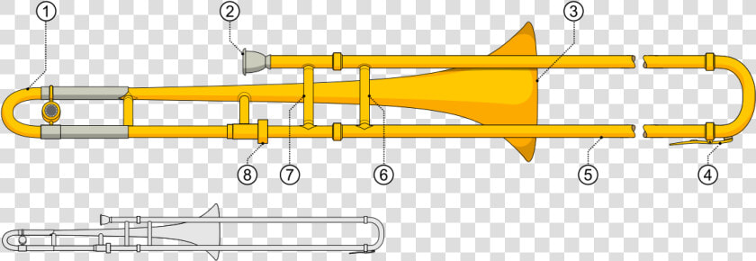 File   Trombone   Svg   Diagram Of A Trombone  HD Png DownloadTransparent PNG