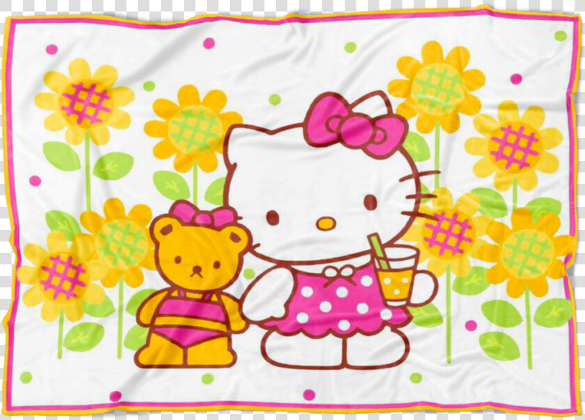 Hello Kitty And Bear Fleece Blanket Lightweight Supremely   Hello Kitty  HD Png DownloadTransparent PNG