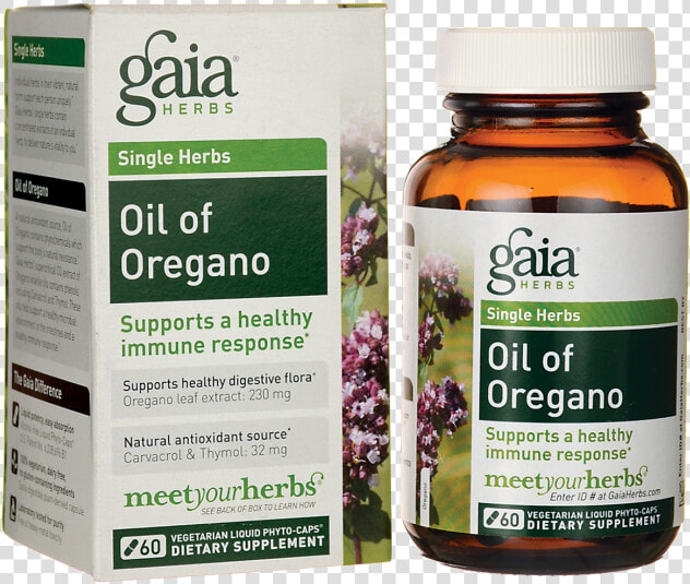 Gaia Herbs Oil Of Oregano 60 Liq Vegcap   Gaia Vitex Berry  HD Png DownloadTransparent PNG