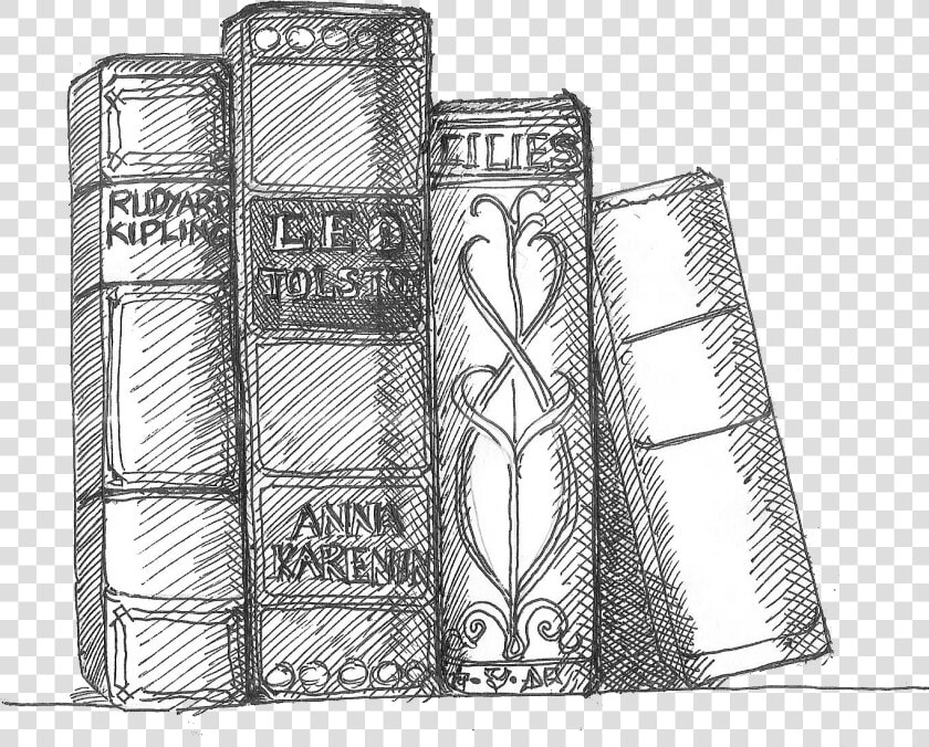 Drawing Of Books On A Shelf  HD Png DownloadTransparent PNG