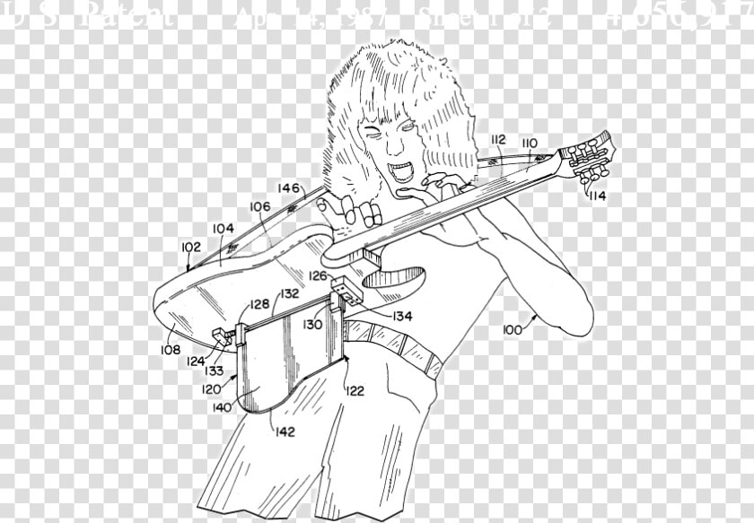 Guitar Patent   Illustration  HD Png DownloadTransparent PNG