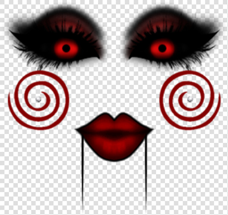 Saw Scary Girl Makeup Swirls Creepy Evil Black Shadow   Scary Makeup Png  Transparent PngTransparent PNG