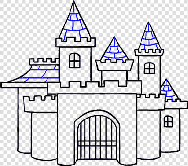 Castle Drawing Sketch   Draw A Cartoon Castle  HD Png DownloadTransparent PNG