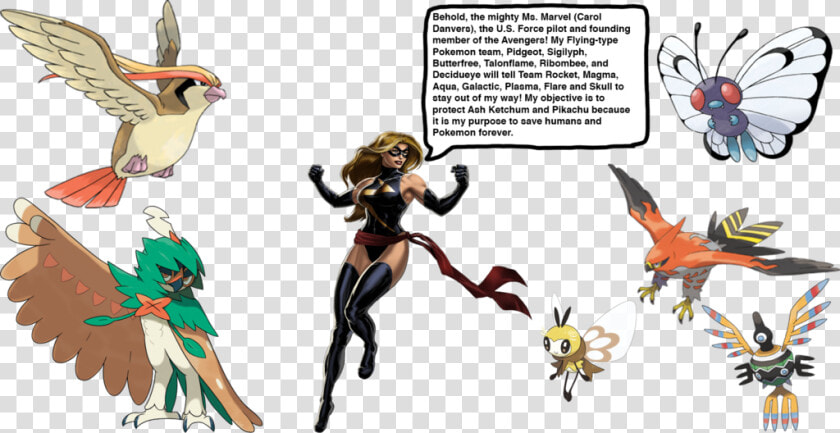 Marvel S Pokemon Team By Darthranner83   Carol Danvers Ms Marvel Png  Transparent PngTransparent PNG