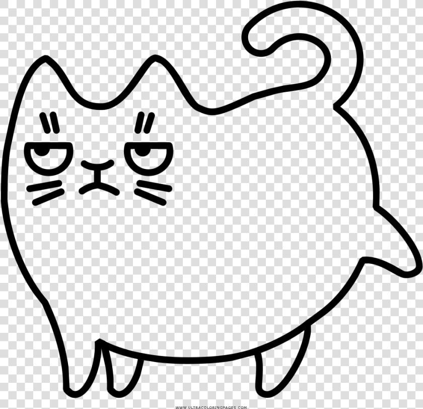 Grumpy Cat Coloring Page   Grumpy Cat Black And White Drawing  HD Png DownloadTransparent PNG