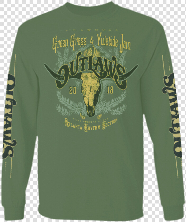 Outlaws Green Grass  amp  Yuletide Jam Long Sleeve Title   Long sleeved T shirt  HD Png DownloadTransparent PNG