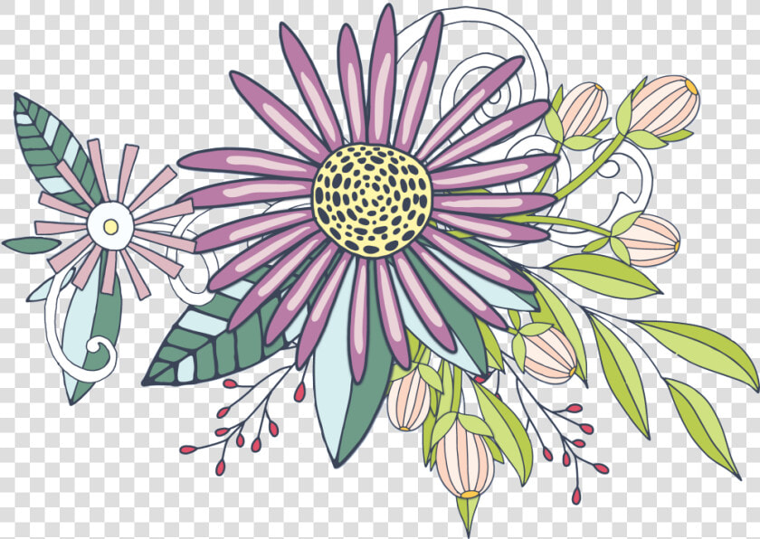 Hand Painted Purple Chrysanthemum Flower Png Transparent   African Daisy  Png DownloadTransparent PNG