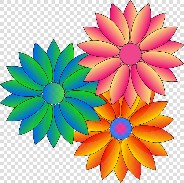 Coloured Daisies Svg Clip Arts   Cartoon Flowers And Butterflies  HD Png DownloadTransparent PNG