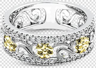 18k Two tone Gold Right Hand Ring   Engagement Ring  HD Png DownloadTransparent PNG