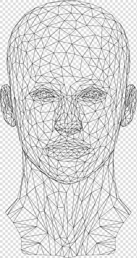 Low Poly Female Head   Wireframe Human Head Png  Transparent PngTransparent PNG