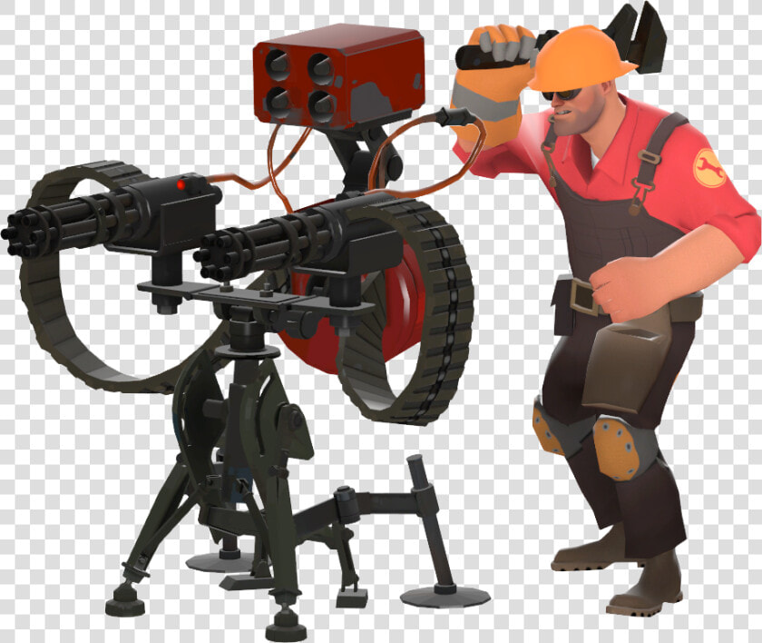 Red Engineer With A Level 3 Sentry Gun   Engineer Building A Sentry  HD Png DownloadTransparent PNG