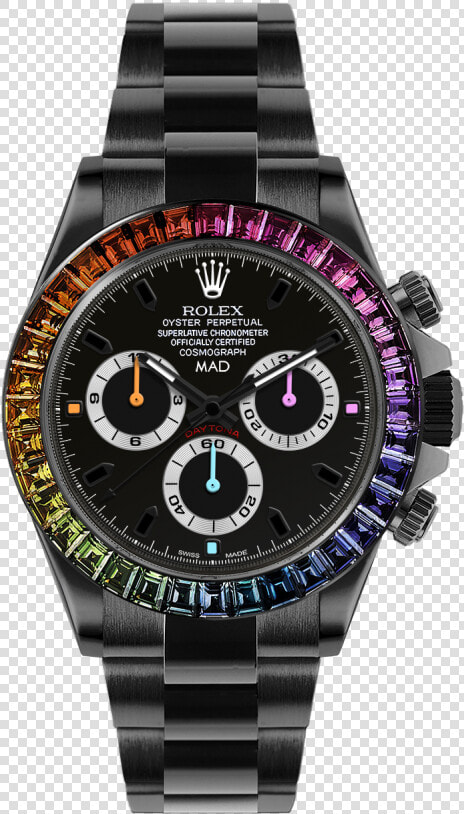 Rolex Daytona Rainbow Black  HD Png DownloadTransparent PNG