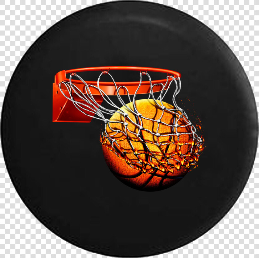 Basketball In Fire Going Thru Net  HD Png DownloadTransparent PNG