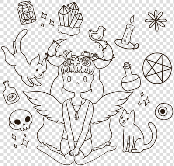 Pastel Goth Lineart   Line Art Pastel Goth  HD Png DownloadTransparent PNG