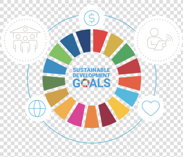 The Sdg Goals Wheel Encircled By Icons To Reflect Nature   Transparent Global Goals Wheel  HD Png DownloadTransparent PNG