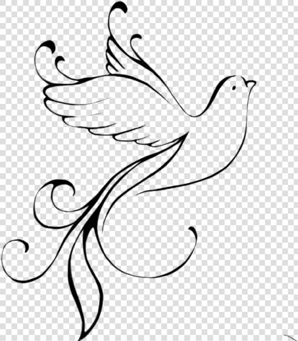 Drawn Turtle Dove Flying   Dove Drawing  HD Png DownloadTransparent PNG