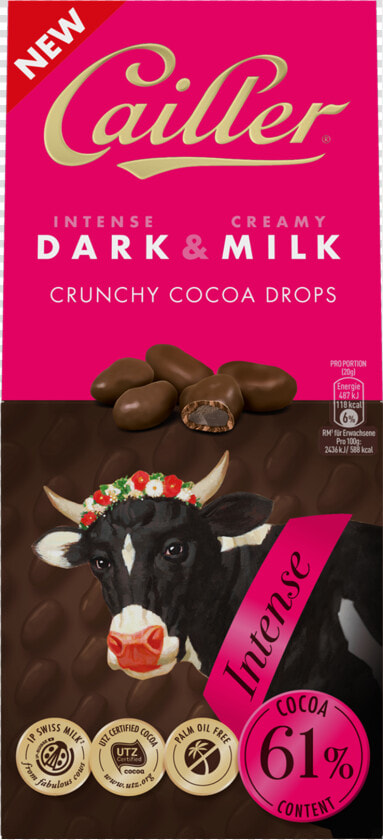 Dark amp milk Crunchy Cocoa Drops 61  Intense Cacao 80g   Cailler Dark And Milk  HD Png DownloadTransparent PNG