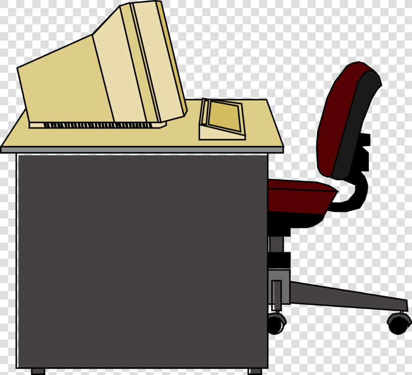 Computer Station Clipart   Desk With Computer Clipart  HD Png DownloadTransparent PNG