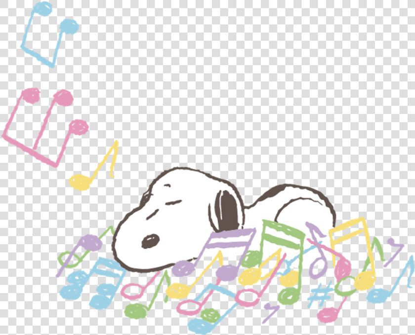 Snoopy Music Cute Colorful Note Musicnotes Watercolor   Illustration  HD Png DownloadTransparent PNG