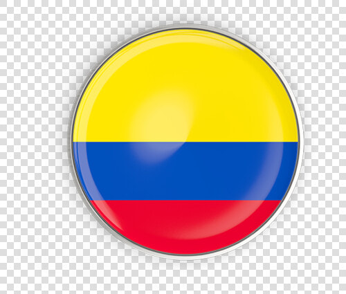 Round Button With Metal Frame   Colombia Flag Button Png  Transparent PngTransparent PNG