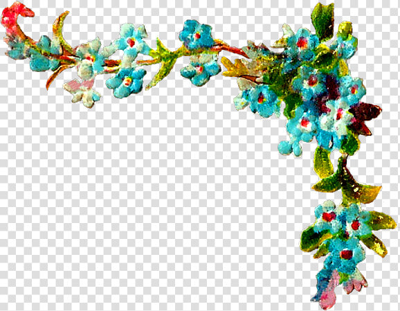 Forget Me Not Clipart Corner Border   Floral Corner Design Clipart  HD Png DownloadTransparent PNG