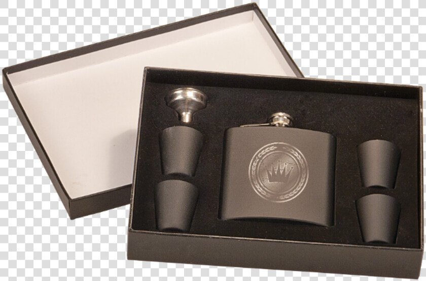 Matte Black Flask Set In Black Presentation Box W 4  HD Png DownloadTransparent PNG