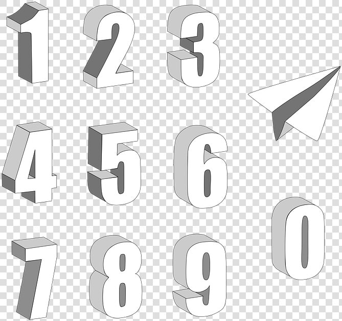 Numbers  3d  Paper Airplane  Symbol  3d Numbers  Digit   Graphics  HD Png DownloadTransparent PNG