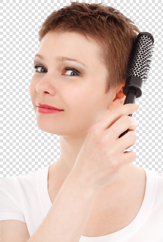 Woman Combing Her Hair Png Image   Exfoliating Bath Glove White  Transparent PngTransparent PNG