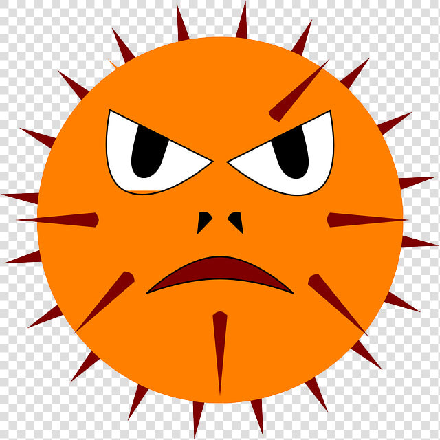 Virus  Cartoon Virus  Orange Spiked Virus With Face    Virus Clipart  HD Png DownloadTransparent PNG