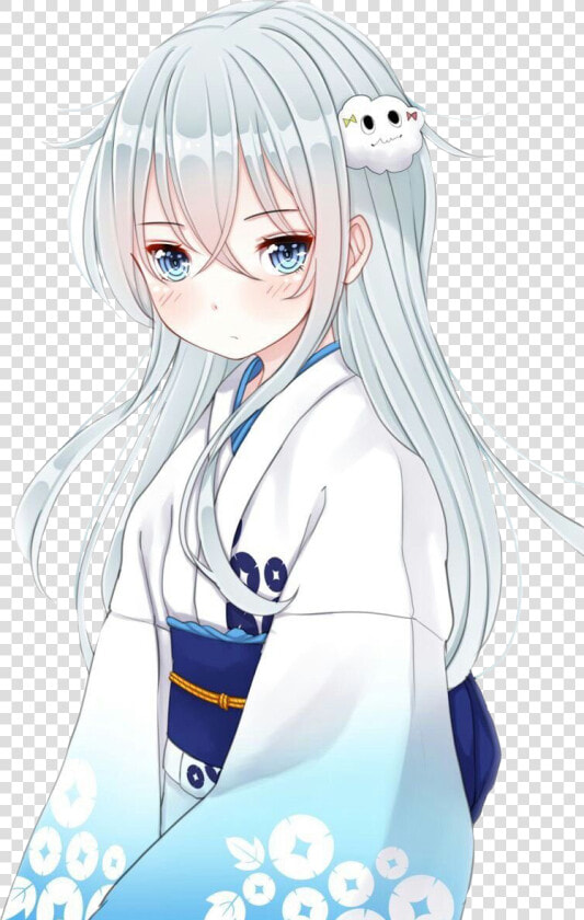  snow  anime  animegirl  white  whitehair  beuty  cuteanimegirl   Cute Anime Girl White Hair  HD Png DownloadTransparent PNG