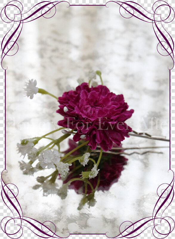 Magenta Fuchsia Pink And Baby S Breath Silk Artificial   Flower Girls Basket Design  HD Png DownloadTransparent PNG