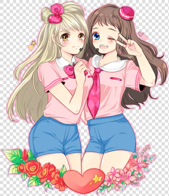 Minami Kotori And Shindou Ai Drawn By Keomi Syeon   Cartoon  HD Png DownloadTransparent PNG