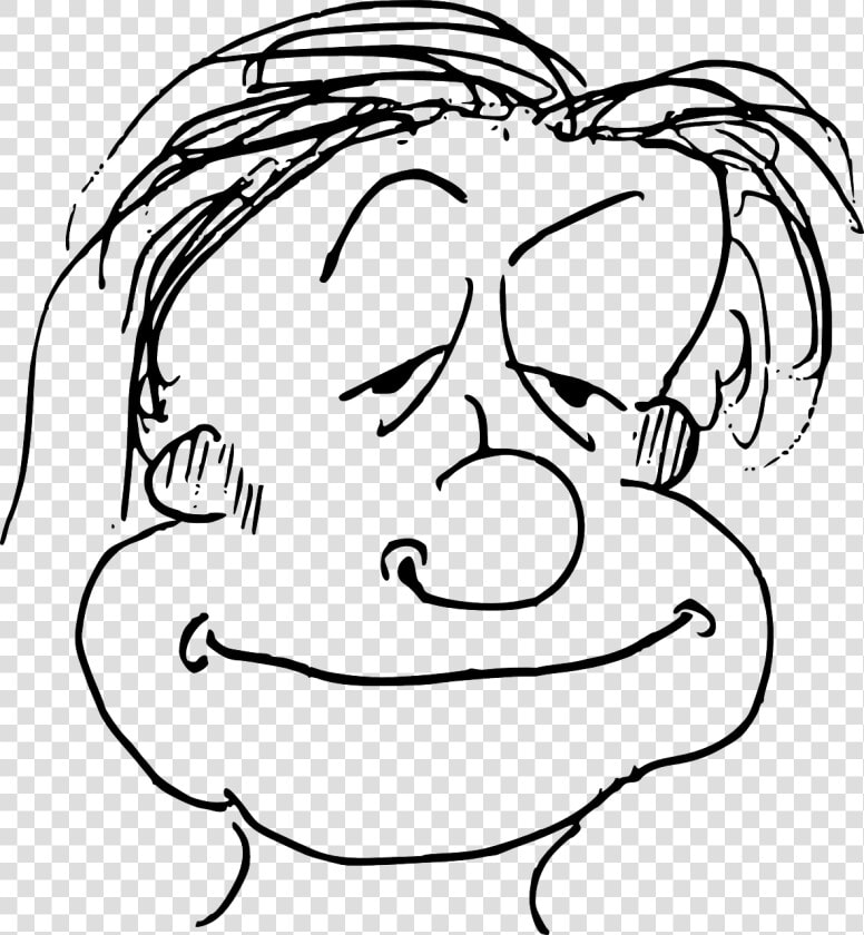 Black And White Clipart Of Tired Face  HD Png DownloadTransparent PNG