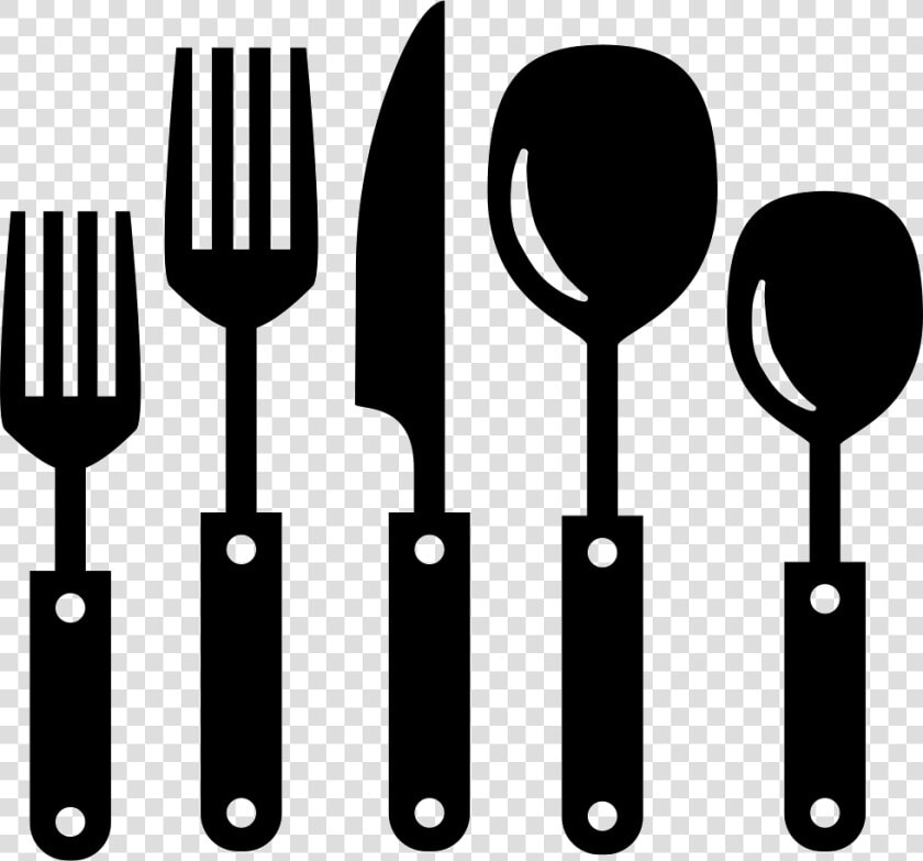 Cutlery Set Of Five Pieces   Kitchen Utensils Clipart Png  Transparent PngTransparent PNG