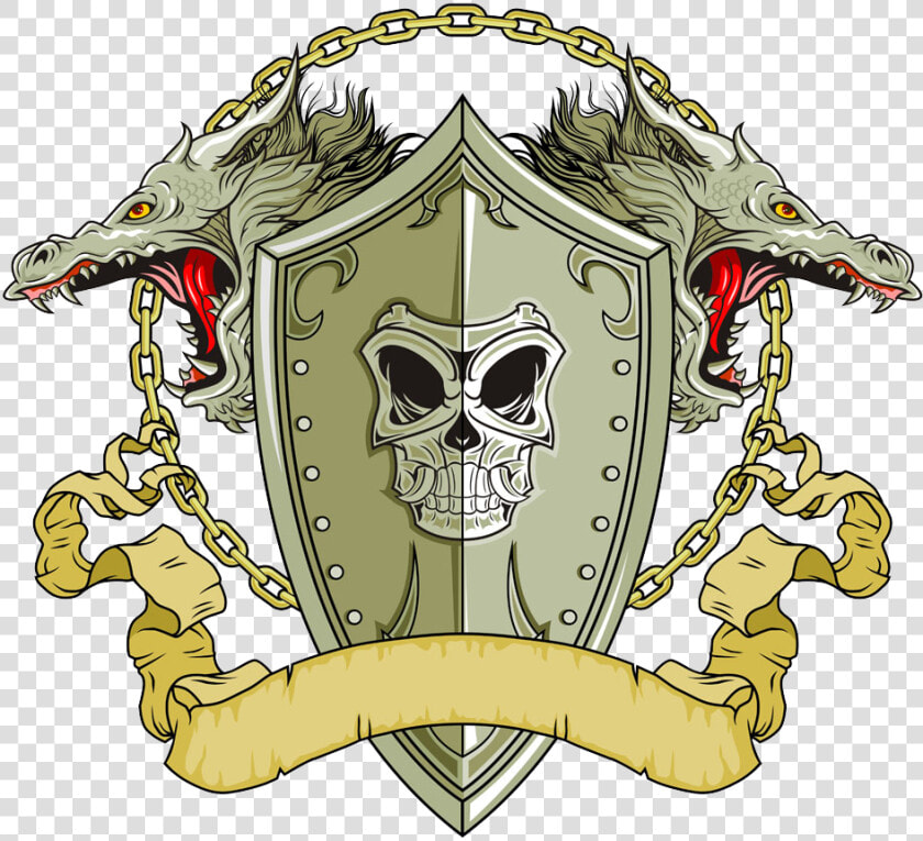 Vector Skull Shield Illustration Dragon Free Photo   Transparent Dragon Shield Logo  HD Png DownloadTransparent PNG