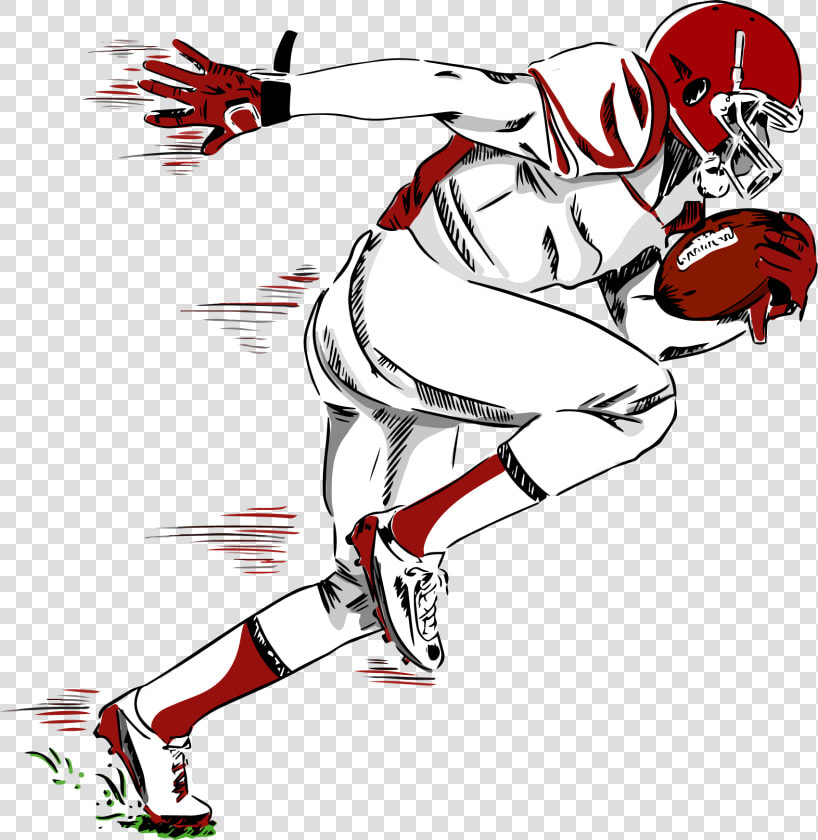 American Football Players Clipart Vector Black And   American Football Player Drawing  HD Png DownloadTransparent PNG