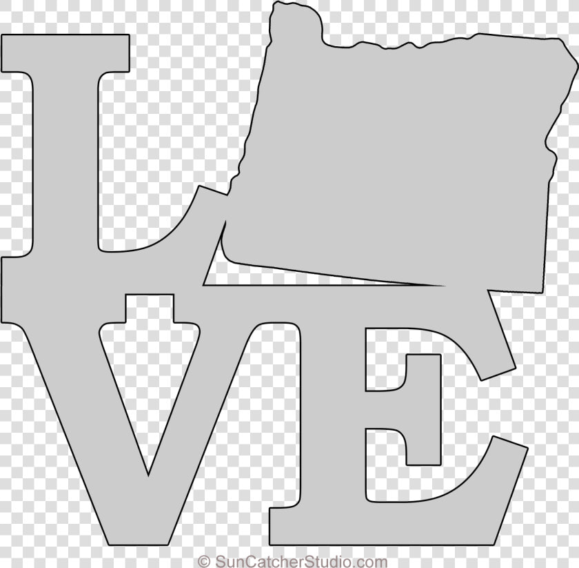 Oregon Love Map Outline Scroll Saw Pattern Shape State   Oregon State Stencil  HD Png DownloadTransparent PNG