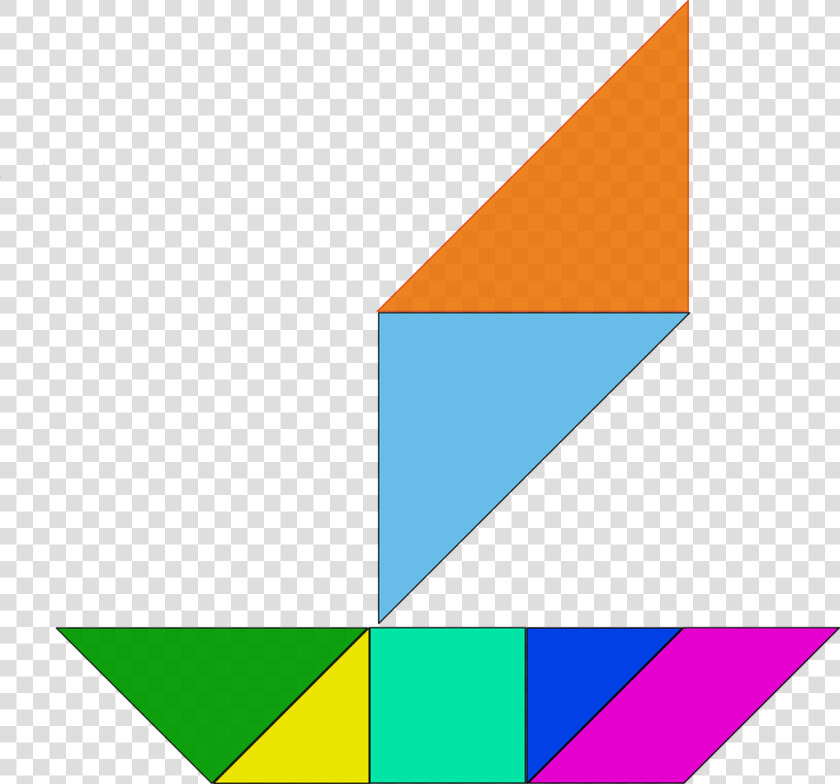 Free Vector Tangram 34 Clip Art   Tangram Boat  HD Png DownloadTransparent PNG