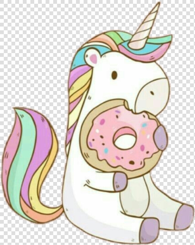 Cute Tumblr Donut Drawing Png Tumblr Donut Drawing   Unicornio Con Una Dona  Transparent PngTransparent PNG