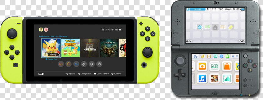 Switch And 3ds Home Screen Comparison   Switch Yellow Joy Cons  HD Png DownloadTransparent PNG