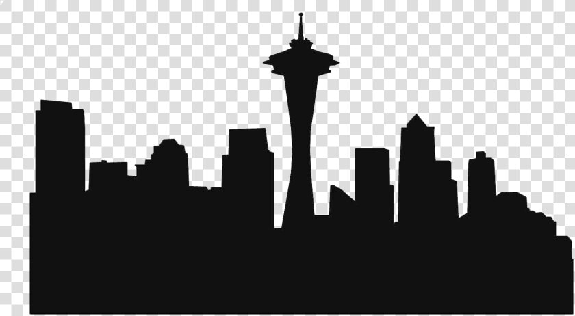 Space Needle Seattle Seahawks Skyline Silhouette Clip   Seattle Skyline Silhouette  HD Png DownloadTransparent PNG