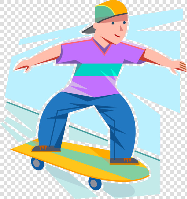 Vector Illustration Of Young Adolescent Skateboarder   Skateboarding  HD Png DownloadTransparent PNG